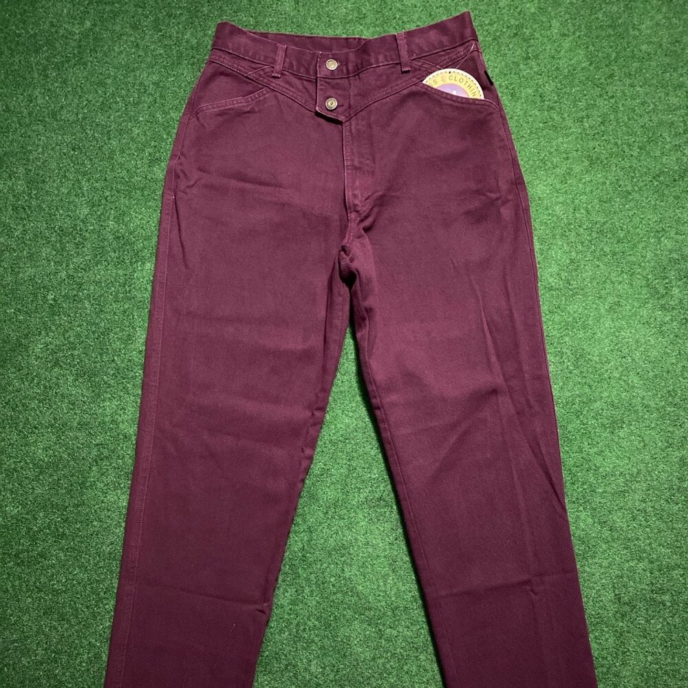 NWT VTG Women’s Cross J Clothing Flat Front Denim Jeans Maroon-Red 15/16